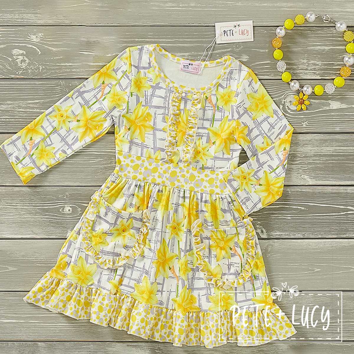 Daffodil Party Long Sleeve Dress